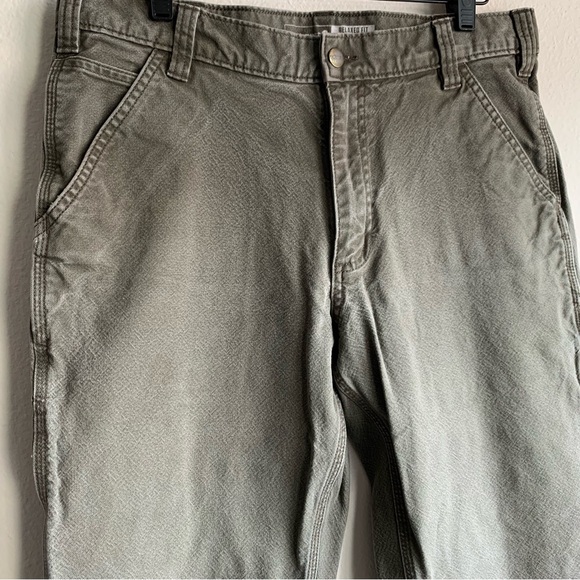 Carhartt Mens Relaxed Fit Utility Work Canvas Pants in Desert - Picture 2 of 12